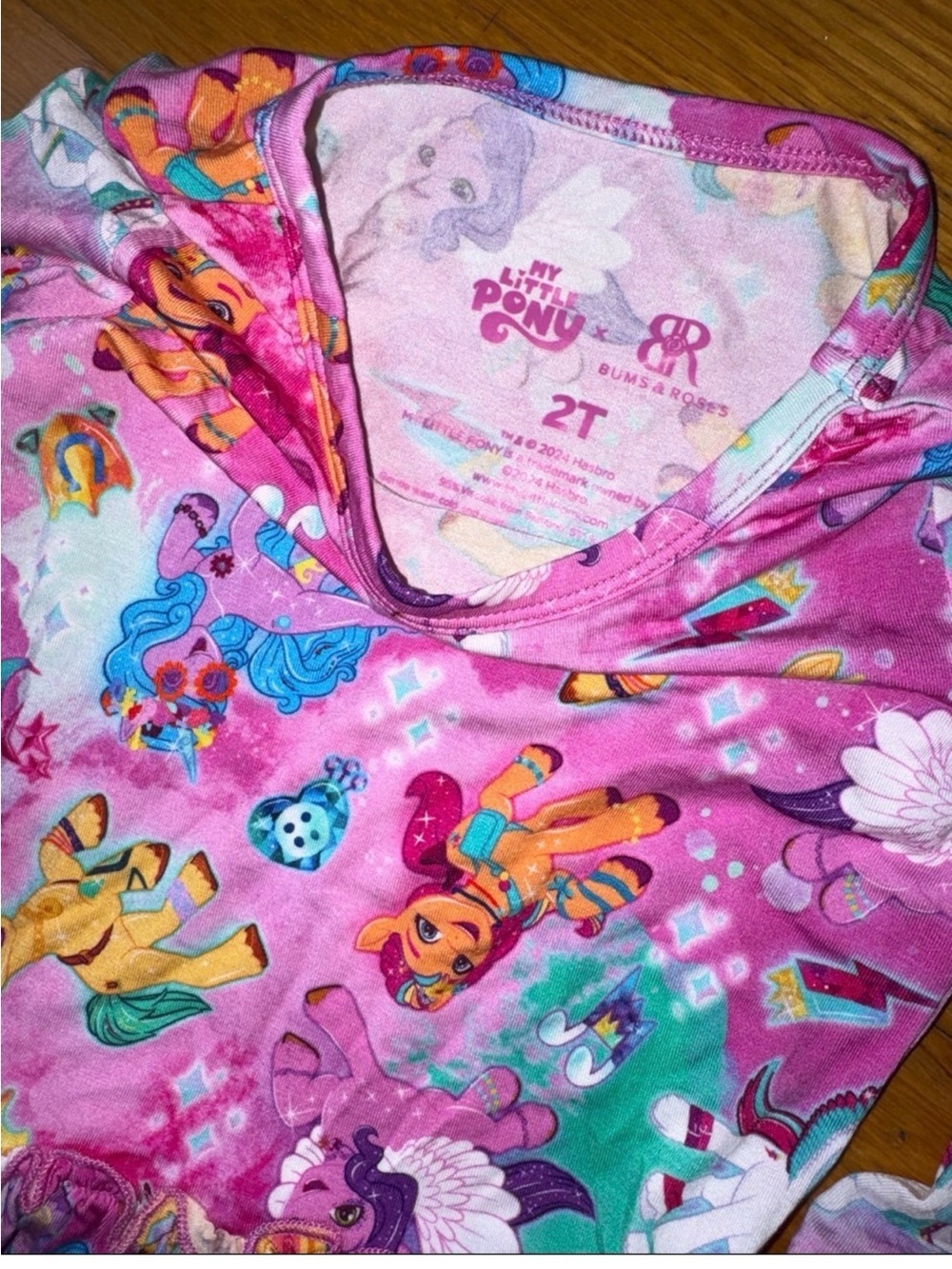 Bums Roses x My Little Pony Ruffle Dress G5 Twirl Bamboo Long Sleeve Pink 2T - Picture 9 of 11